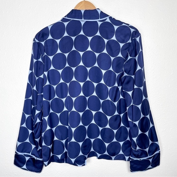 Kate Spade NWT Joy Dot Silk Twill Blue polka dot shirt | Sz. M - Picture 7 of 11